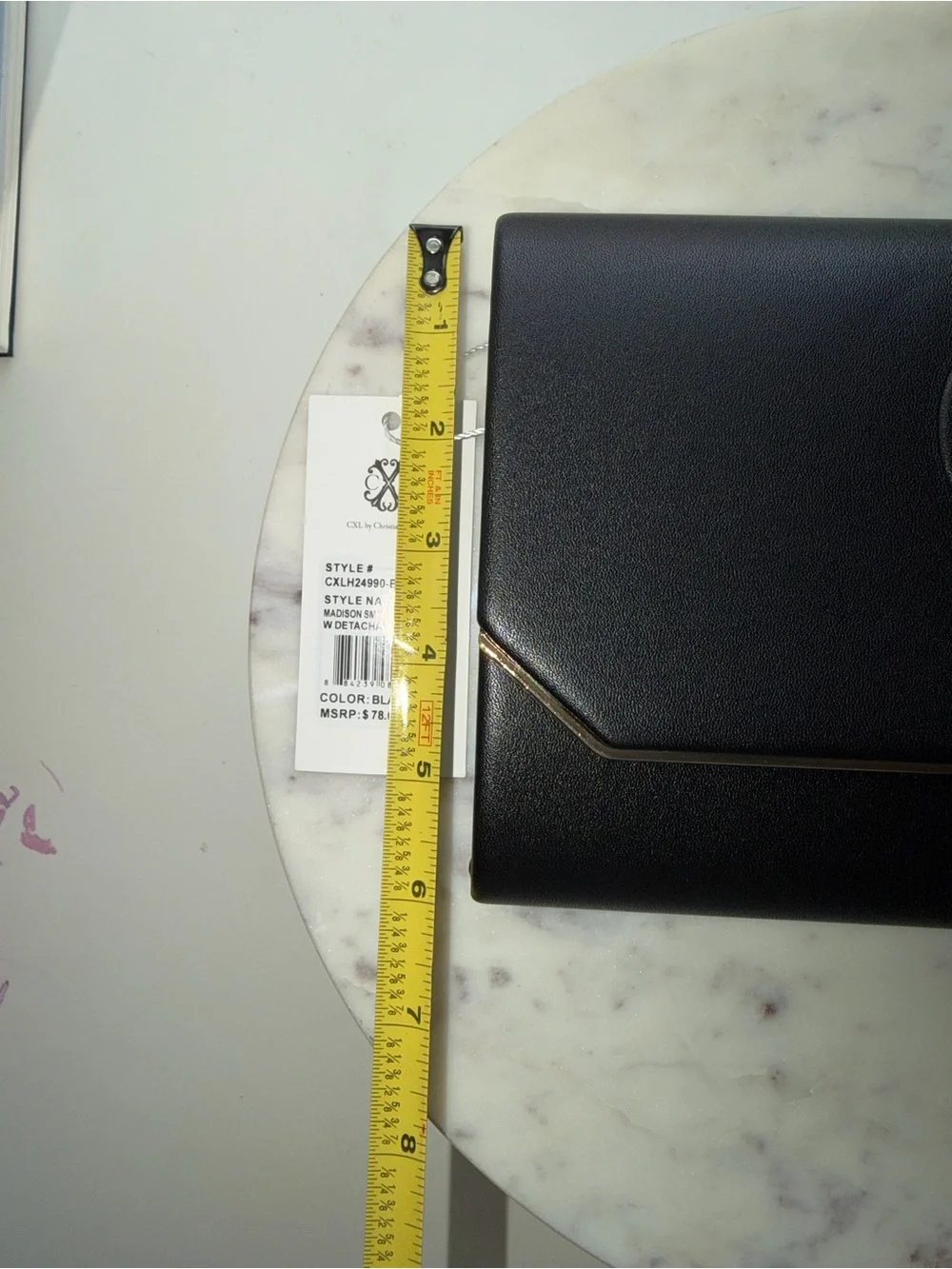 Christian Lacroix Black Envelope Clutch with Gold Trim